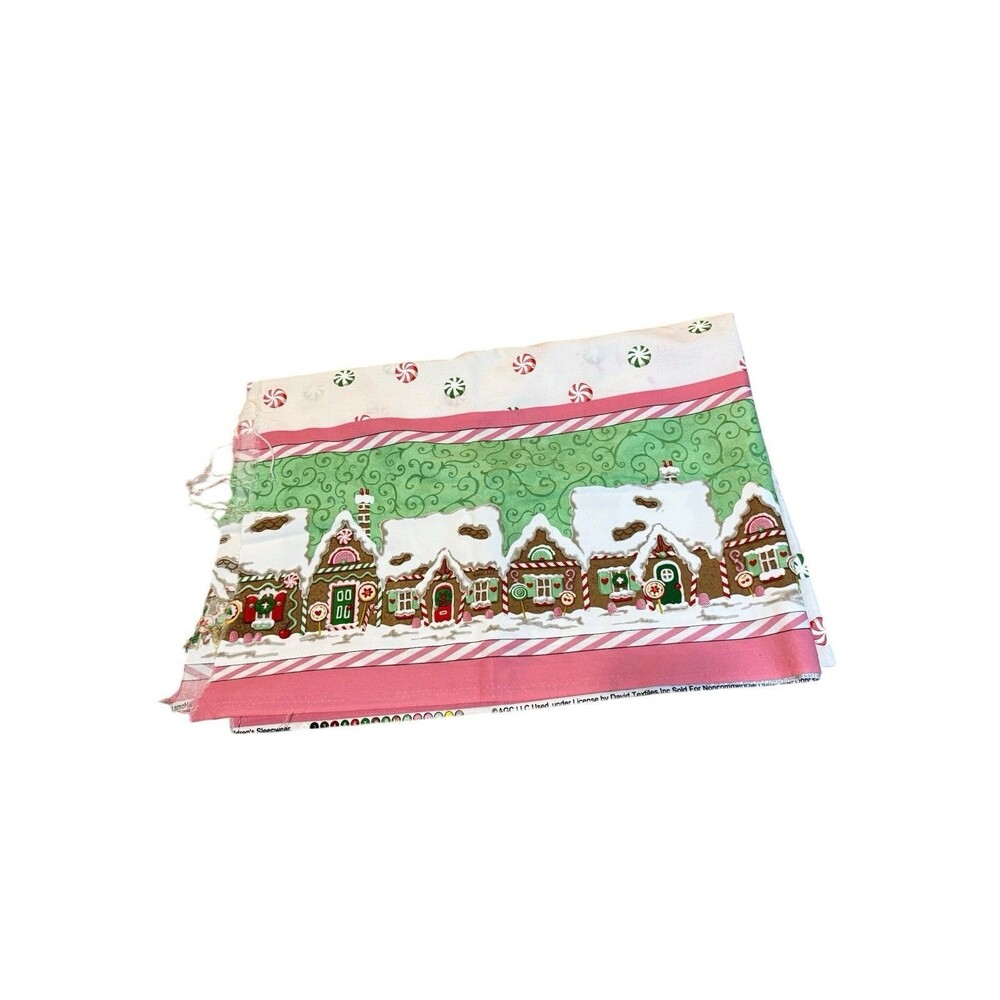 David Textiles Gingerbread Village Border Christmas Cotton Fabric 55x44